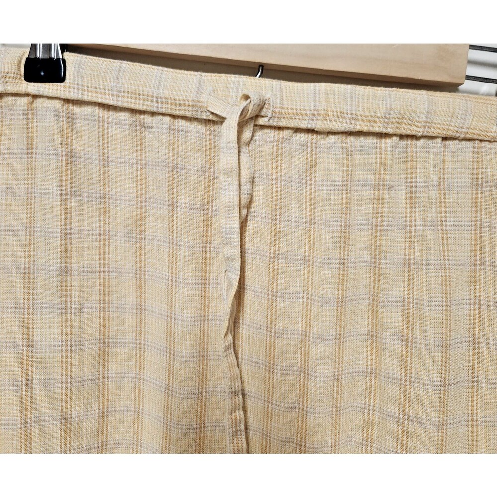 Christopher & Banks Skirt Yellow Plaid Print Size XL Linen Blend Career Midi NWT - Picture 6 of 8